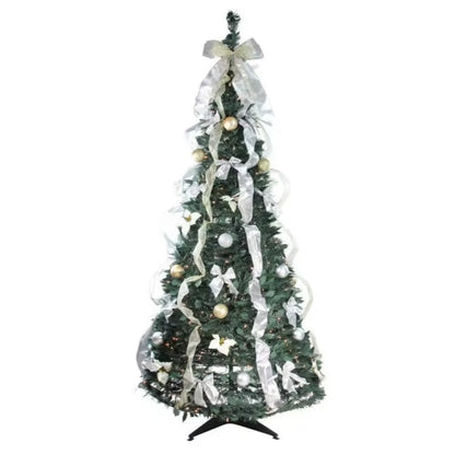 New120-210Cm Foldable Christmas Tree Pre-Decorated Christmas Tree Pop-Up Festive Decoration Home Decor Portable Christmas Tree