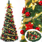 New120-210Cm Foldable Christmas Tree Pre-Decorated Christmas Tree Pop-Up Festive Decoration Home Decor Portable Christmas Tree