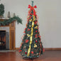 New120-210Cm Foldable Christmas Tree Pre-Decorated Christmas Tree Pop-Up Festive Decoration Home Decor Portable Christmas Tree