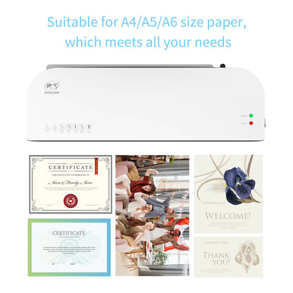 OSMILE SL289 Ensemble De Machine À Plastifier De Bureau Format A4 Stratification Chaude Et Froide Système À 2 Rouleaux 9 Pouces Largeur Maximale Pour A4/A5/A6
