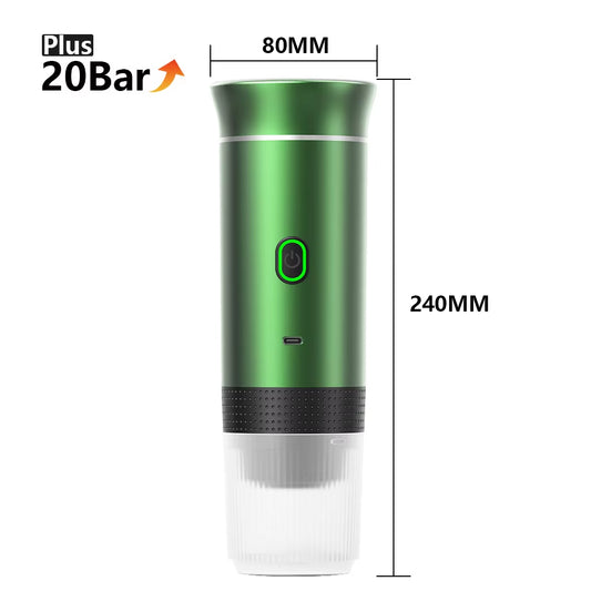 Machine À Café Expresso Électrique Portable Sans Fil, Pour Voiture Et Maison, Camping, 3 En 1, Capsules De Poudre, Cafetière De Voyage